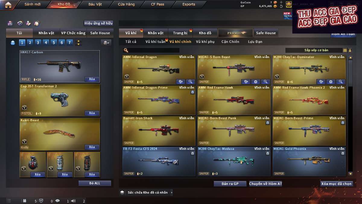 shop acc cf uy tin gia re